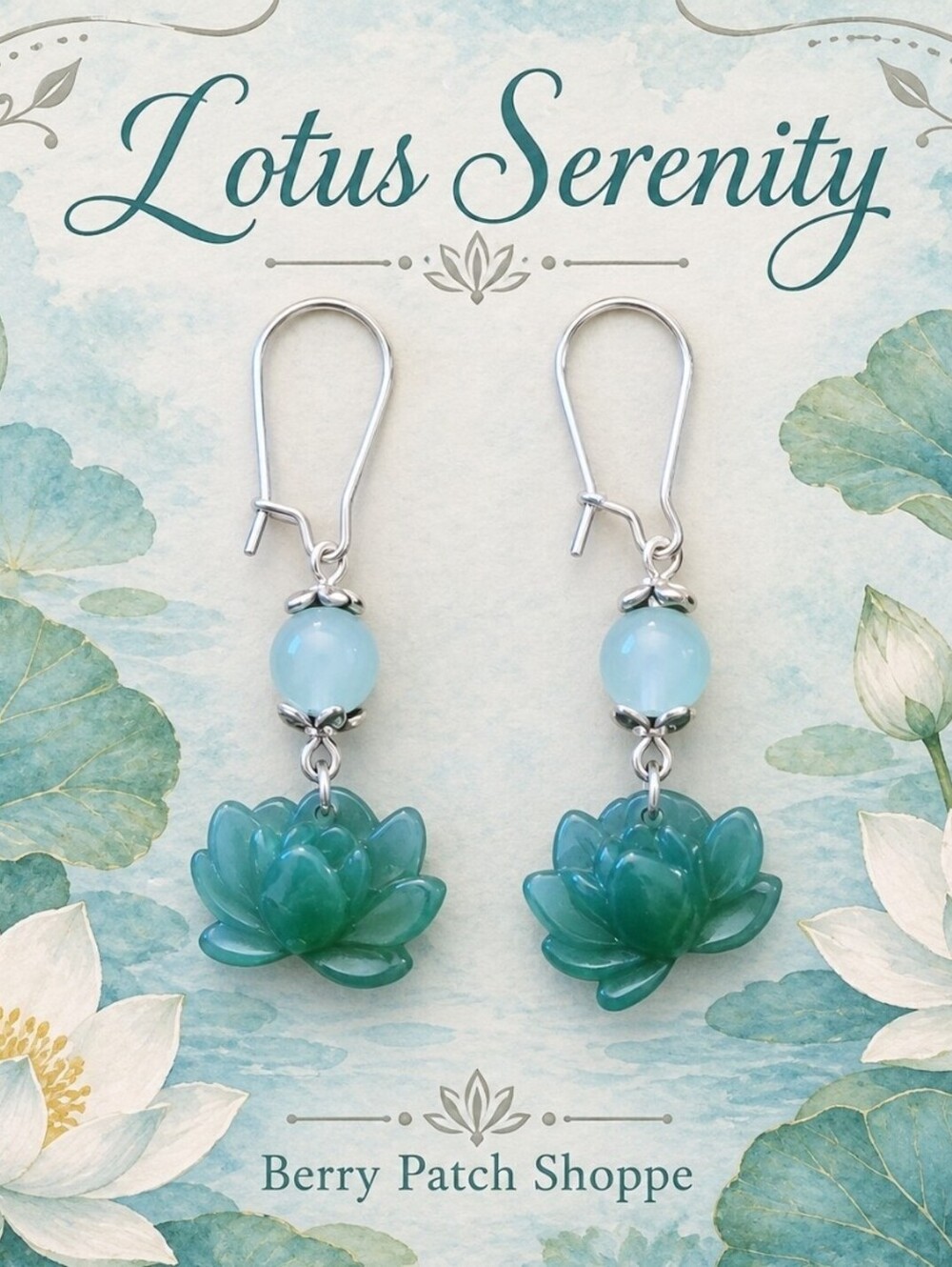 Lotus Flower Spiritual Tranquility Serenity Earrings